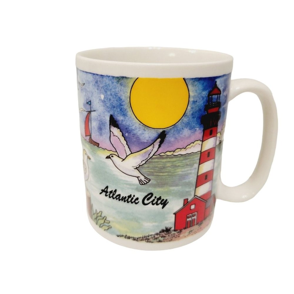 Vintage American Gift Collector Series Coffee Mug Cup Atlantic City Light House